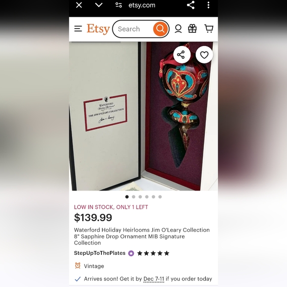 Waterford Sapphire Drop Ornament - Rare Find - Picture 8 of 8